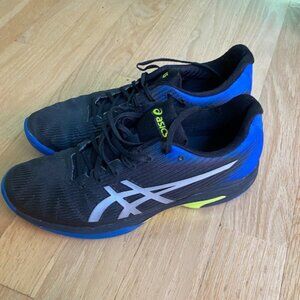 Asics Men's Blue, Silver, and Neon Green Running Shoes - NEVER WORN - size 12